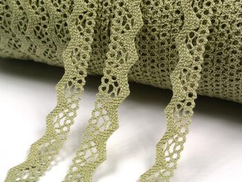 Cotton bobbin lace 73003, width 20 mm, khaki - 2