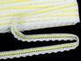 Cotton bobbin lace 73009, width 18 mm, white/yellow ribbon - 2/4