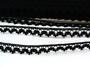 Cotton bobbin lace 73010, width 13 mm, black - 2/3
