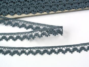 Cotton bobbin lace 73010, width 13 mm, gray - 2