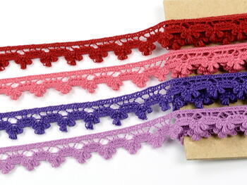 Bobbin lace 73010, width 13 mm, mix pink - 2