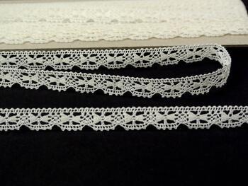 Cotton bobbin lace 73011, width 13 mm, ivory - 2