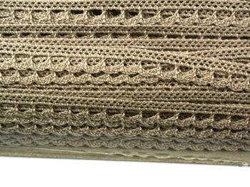 Cotton bobbin lace 73012, width 10 mm, light linen gray - 2