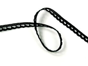 Cotton bobbin lace 73012, width 10 mm, black - 2