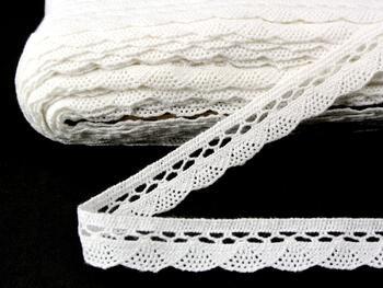 Cotton bobbin lace 74428, width 18 mm, white - 2