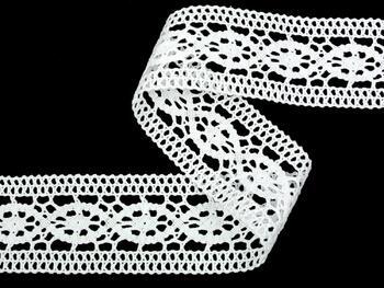 Cotton bobbin lace 75001, width 50 mm, white - 2