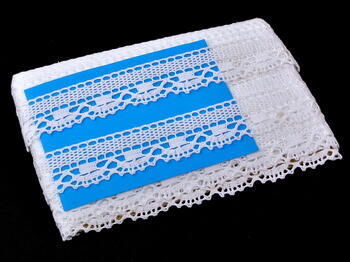 Cotton bobbin lace 75005, width 38 mm, white - 2