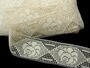 Cotton bobbin lace insert 75008, width 79 mm, ecru - 2/3