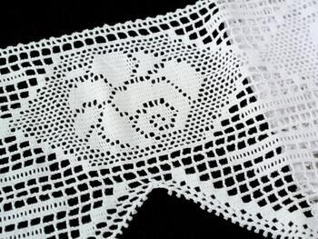 Cotton bobbin lace 75010, width 135 mm, white - 2
