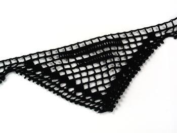Cotton bobbin lace 75011, width 60 mm, black - 2