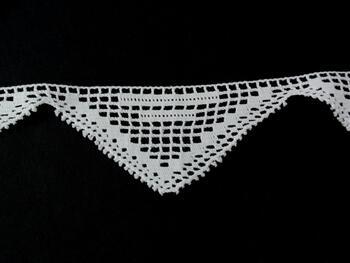 Cotton bobbin lace 75011, width 60 mm, white - 2