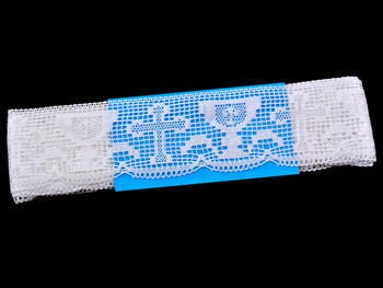 Cotton bobbin lace 75017, width 48 mm, white - 2