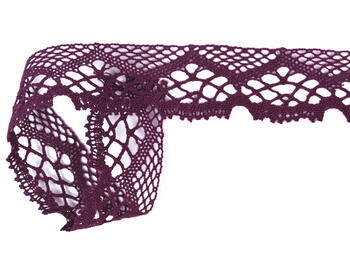 Cotton bobbin lace 75019, width 31 mm, violet - 2