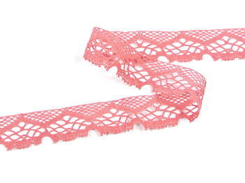 Cotton bobbin lace 75019, width 31 mm, rose - 2