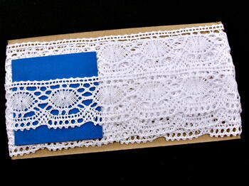 Cotton bobbin lace 75032, width 45 mm, white - 2