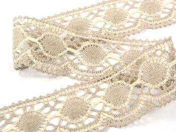 Cotton bobbin lace 75032, width 45 mm, light linen/ecru - 2