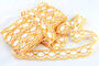 Cotton bobbin lace 75032, width 45 mm, white/dark yellow - 2/2
