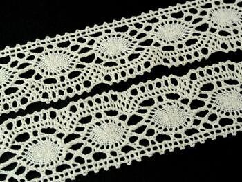 Cotton bobbin lace 75032, width 45 mm, ecru - 2