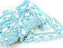 Cotton bobbin lace 75032, width 45 mm, white/turquoise - 2/2