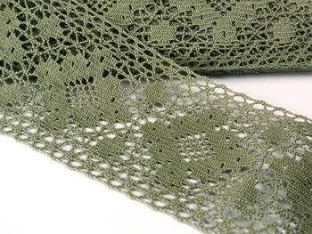 Cotton bobbin lace insert 75033, width 95 mm, dark linen gray - 2