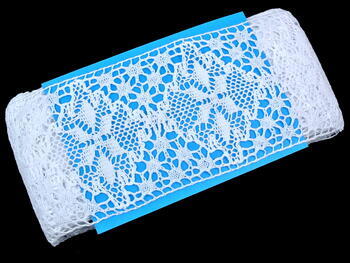 Cotton bobbin lace insert 75034, width 110 mm, white - 2