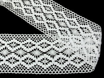Cotton bobbin lace insert 75036, width 100 mm, white - 2