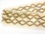 Cotton bobbin lace insert 75036, width 100 mm, ecru/chocolate - 2/4