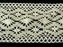 Cotton bobbin lace insert 75036, width 100 mm, ecru/light linen gray - 2/4