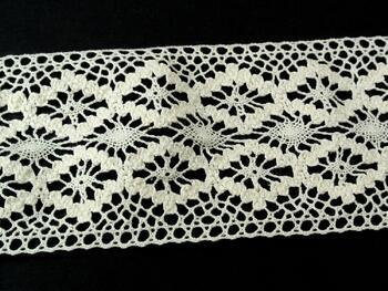 Cotton bobbin lace insert 75036, width 100 mm, ecru - 2