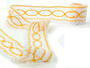 Cotton bobbin lace 75037, width 57 mm, white/dark yellow - 2/5