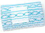 Cotton bobbin lace 75037, width 57 mm, white/turquoise - 2/5