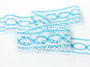 Bobbin lace No. 75037 white/turquoise | 30 m - 2/5