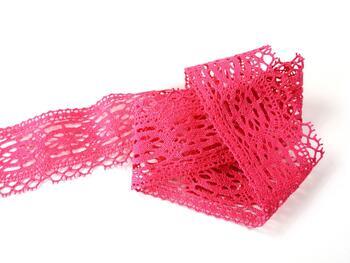 Cotton bobbin lace 75037, width 57 mm, fuchsia - 2