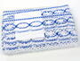 Cotton bobbin lace 75037, width 57 mm, white/royal blue - 2/5