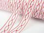 Cotton bobbin lace insert 75038, width 52 mm, white/light red - 2/4
