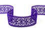 Cotton bobbin lace insert 75038, width 52 mm, purple/violet - 2/4