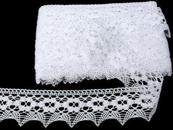 Cotton bobbin lace 75050, width 60 mm, white - 2
