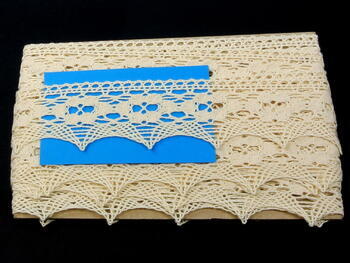 Cotton bobbin lace 75050, width 60 mm, ecru - 2
