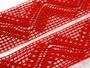 Cotton bobbin lace insert 75052, width 63 mm, red - 2/5