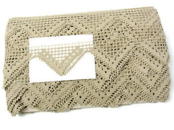 Cotton bobbin lace 75054, width 45 mm, light linen gray - 2
