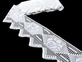 Cotton bobbin lace 75058, width 120 mm, white - 2