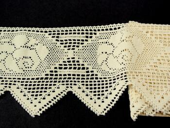 Cotton bobbin lace 75058, width 120 mm, ecru - 2