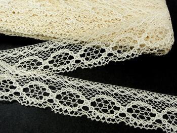 Cotton bobbin lace 75065, width 47 mm, ecru mercerized - 2