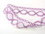Cotton bobbin lace 75065, width 47 mm, white/violet - 2/4
