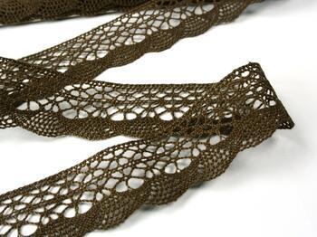 Cotton bobbin lace 75077, width 32 mm, light brown - 2