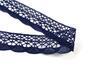 Cotton bobbin lace 75077, width 32 mm, dark blue - 2/5