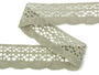 Cotton bobbin lace 75077, width 32 mm, dark linen gray - 2/3
