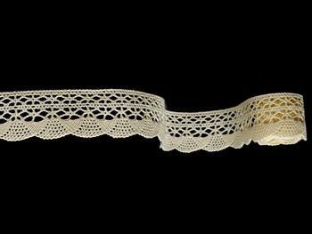 Cotton bobbin lace 75077, width 32 mm, ecru - 2