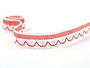 Bobbin lace No. 75079 white/light red | 30 m - 2/3