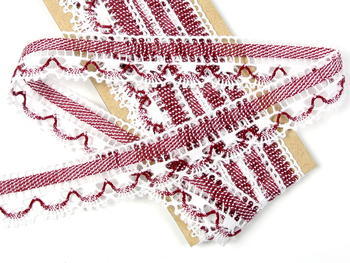 Bobbin lace No. 75079 white/red bilbery | 30 m - 2